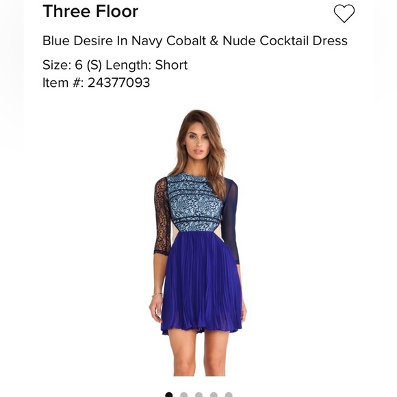 THREE FLOOR mini 3/4 sleeved lace dress size 6 but fits like a 2-4 - Picture 2 of 13